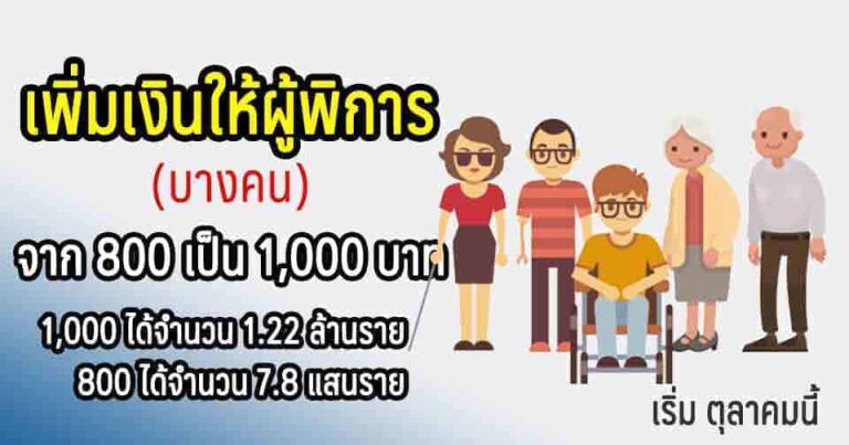 เงินเดือนผู้พิการ บัตรสวัสดิการแห่งรัฐ