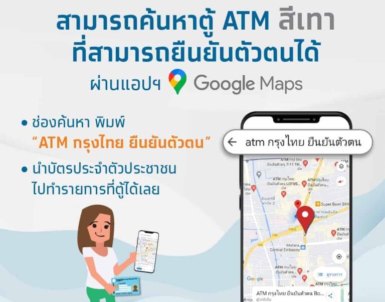 วิธีหาตู้ atm ธนาคารกรุงไทย