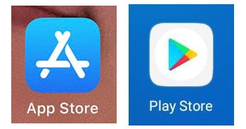 หน้า app store และ play store
