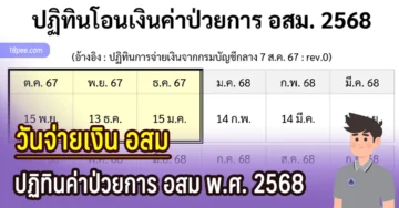 ปฏิทินโอนเงินค่าป่วยการ อสม 2568 อสม รับคนละ 2000 บาท